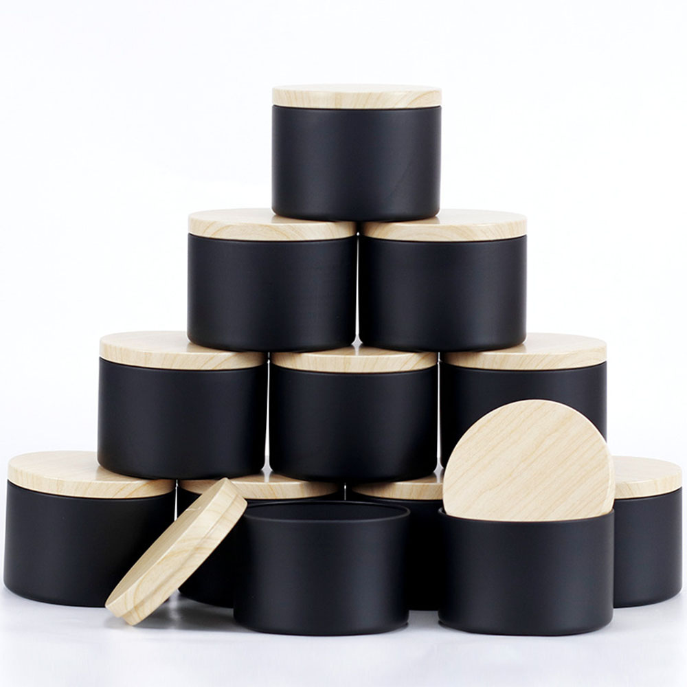 Candle Making Supplies Jars - 24 قطعة من برطمانات الشموع السوداء