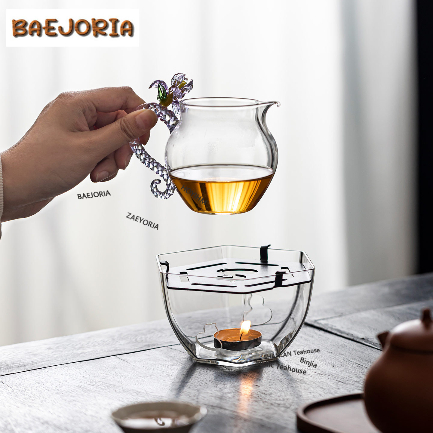 Candle Holder Supplies - حامل زجاجي سداسي الشكل على شكل