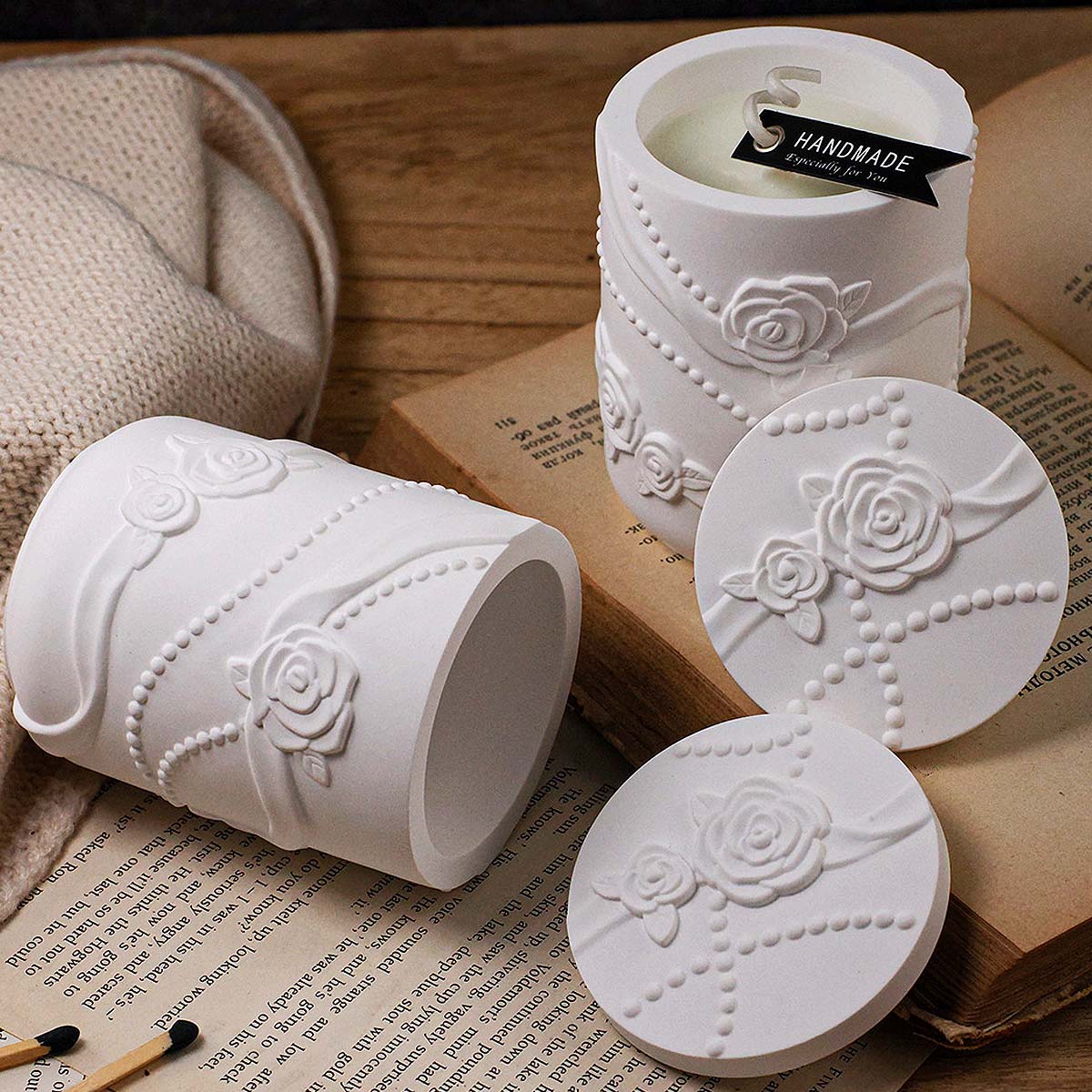 زهرة خرسانية شكل شمعة جرة قالب - مراجعة Candle Making Supplies Jars وسعره