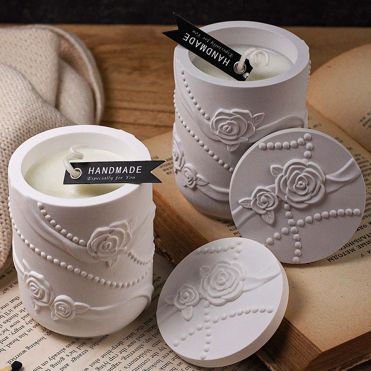 زهرة خرسانية شكل شمعة جرة قالب - مراجعة Candle Making Supplies Jars وسعره