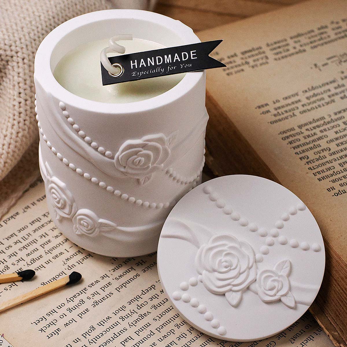 زهرة خرسانية شكل شمعة جرة قالب - مراجعة Candle Making Supplies Jars وسعره