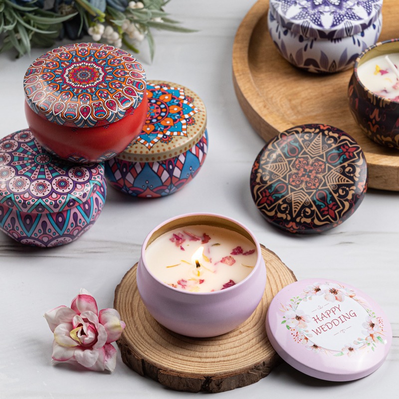 12 قطعة من علب الشموع المطبوعة - مراجعة Candle Making Supplies Jars وسعره