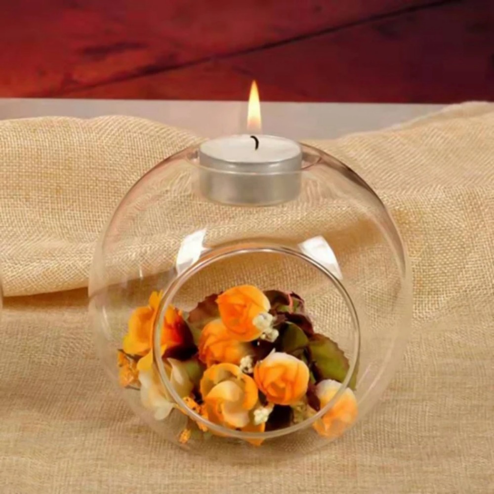 6/12 قطعة حامل شموع زجاجي دائر - مراجعة Candle Holder Supplies وسعره